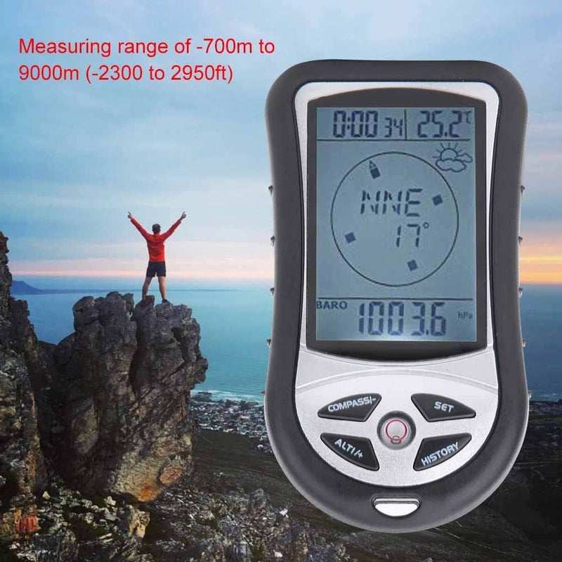 Topyond Multi-Functional Electronic Altimeter, Digital Altimeter Barometer, Blue LED Backlight Meter, Essential for Outdoor Climbing, Hiking, Hunting, Camping and Travel - Image 4
